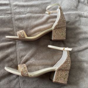 Betsey Johnson Rhinestone Block Heel Sandals